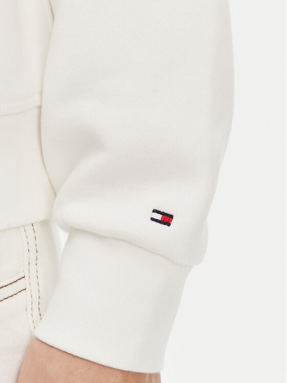 Tommy Hilfiger Tommy Hilfiger Felpa Contrast Flag WW0WW45979 Bianco Regular Fit