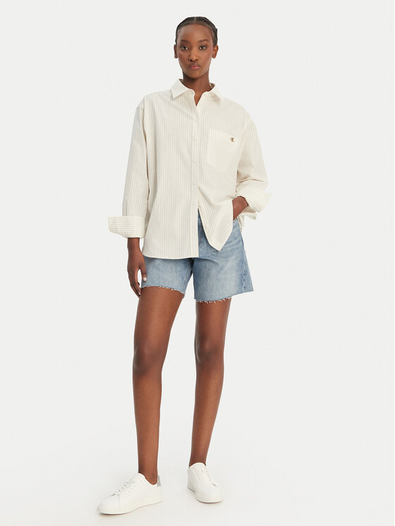 Calvin Klein Jeans Calvin Klein Jeans Marškiniai LV047F103G Smėlio Relaxed Fit