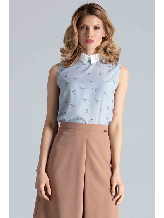 FIGL FIGL Blúzka M370 Modrá Regular Fit