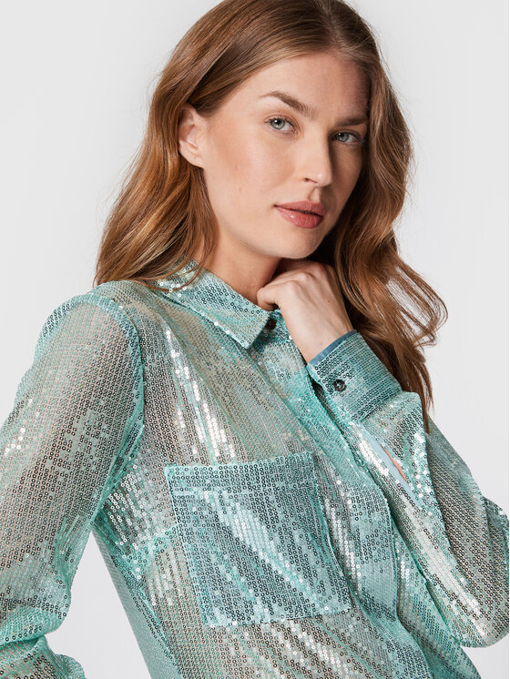 Guess Guess Košile Maya W2BH69 KBDV0 Modrá Slim Fit