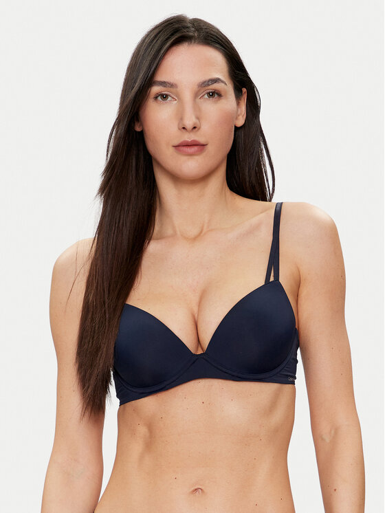 Calvin Klein Underwear Podprsenka Push-up 000QF6016E Tmavomodrá