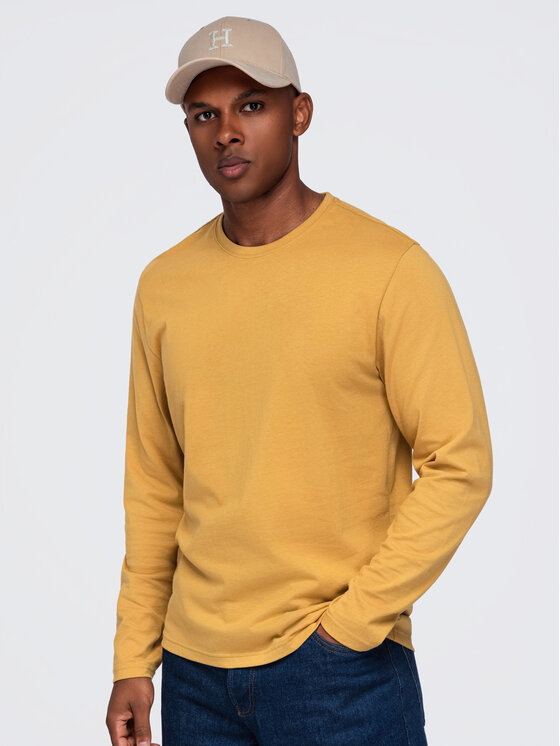 Ombre Ombre S dlouhým rukávem OM-LSBL-0142 Žlutá Regular Fit