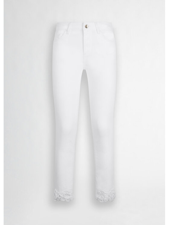 Liu Jo Liu Jo Pantaloni di tessuto WA5457T4033M9603 Bianco Slim Fit