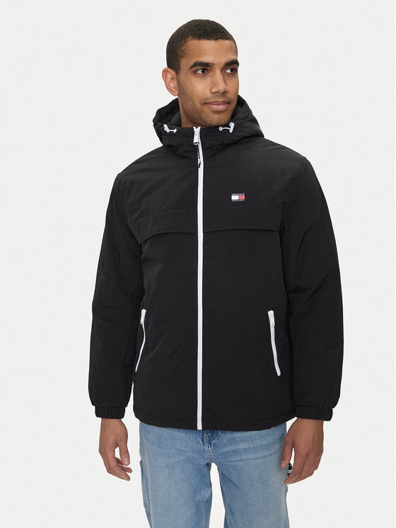 Tommy Jeans Giacca di transizione Chicago DM0DM18908 Nero Regular Fit, taglia : XXL