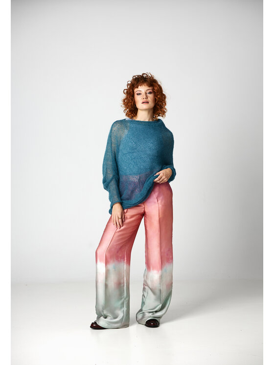 YOU by Tokarska YOU by Tokarska Sweter natalia alpaka Turkusowy Regular Fit