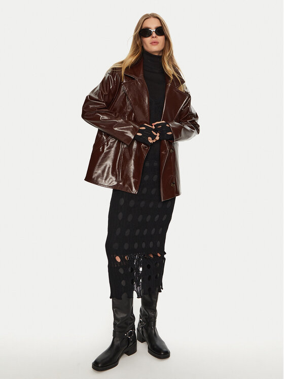 ACCESS FASHION ACCESS FASHION Kurtka z imitacji skóry 44-1060-806 Brązowy Relaxed Fit