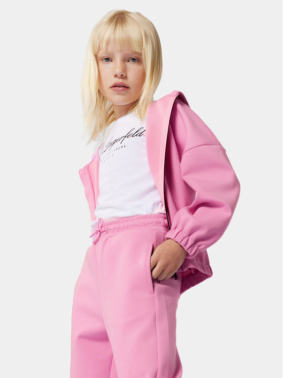 Karl Lagerfeld Kids Džemperis ar kapuci Z30097 D Rozā Regular Fit