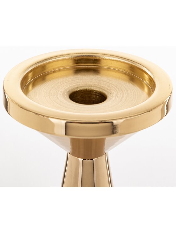 MIAhome MIAhome Świecznik metalowy złoty 28x10x10 cm Oro Złoty