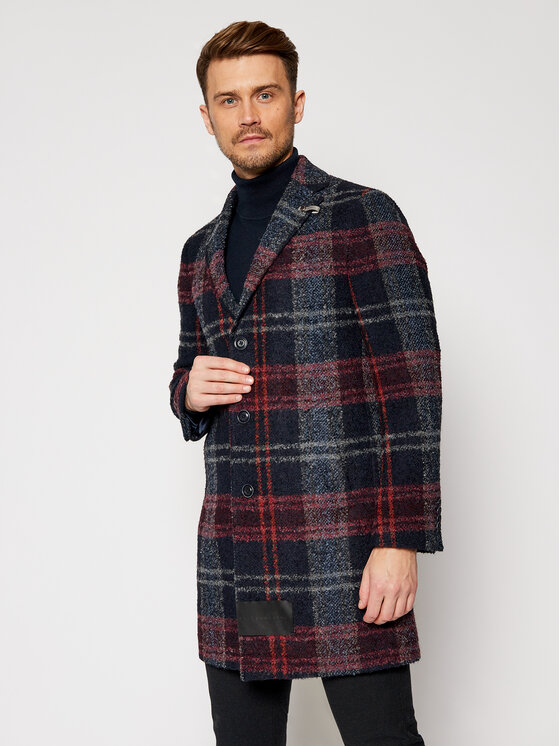 Baldessarini Baldessarini Gyapjú kabát Duncan 18654/8665/4304 Sötétkék Modern Fit