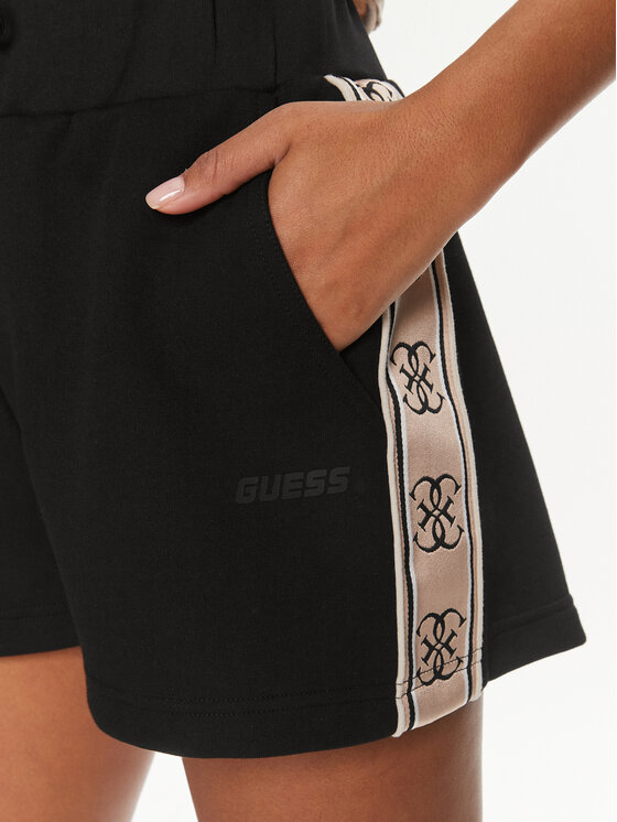 Guess Guess Sportovní kraťasy Britney V3GD13 KB3P2 Černá Loose Fit