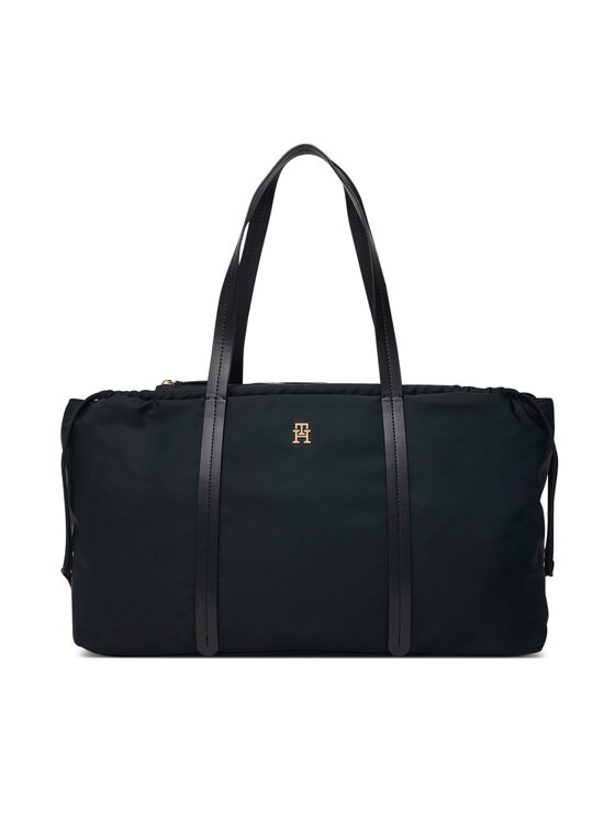 Tommy Hilfiger Дамска чанта Th Soft Nylon Hobo AW0AW18994 Черен