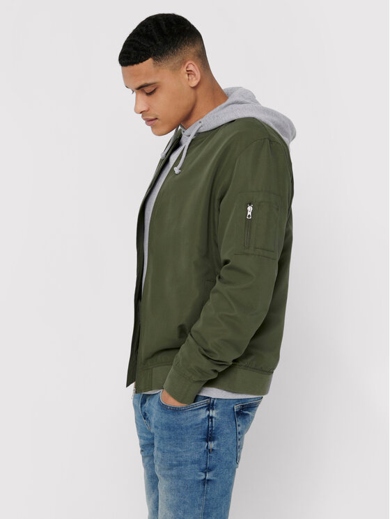 Only & Sons Only & Sons Bomber Jack 22015866 Verde Regular Fit