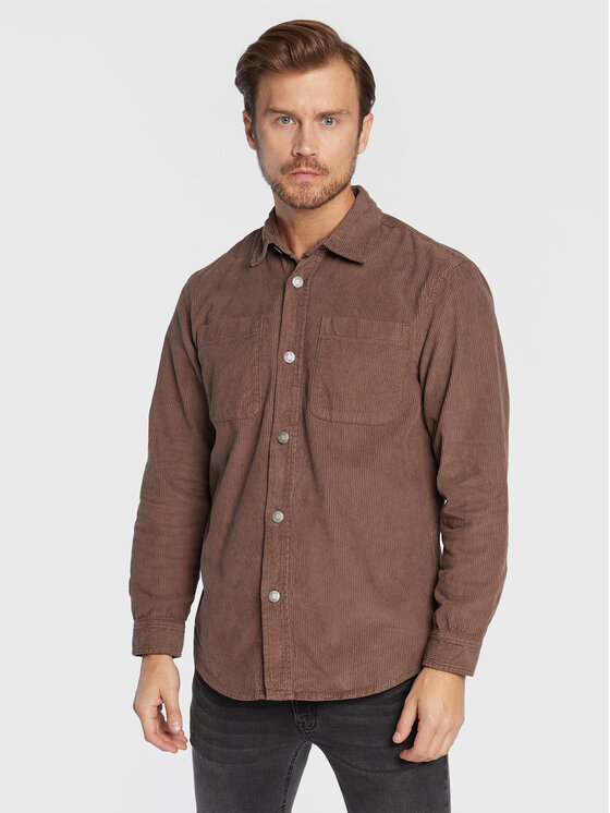 Camicia Moses 214090 Marrone Regular Fit