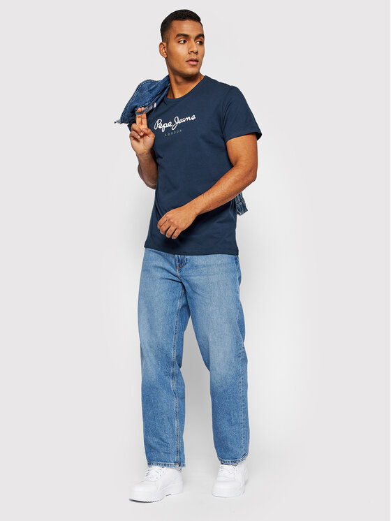 Pepe Jeans Pepe Jeans T-shirt Eggo PM508208 Tamnoplava Regular Fit
