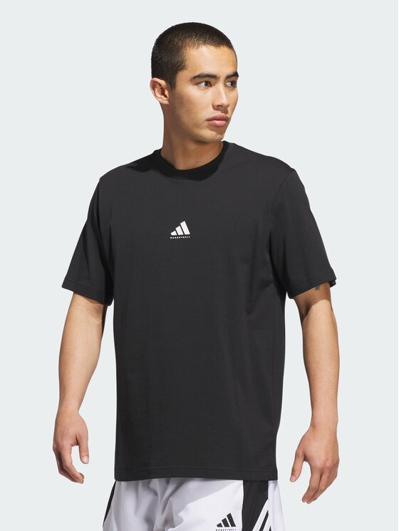 adidas adidas Koszulka techniczna BASKETBALL GRAPHIC Czarny Loose Fit