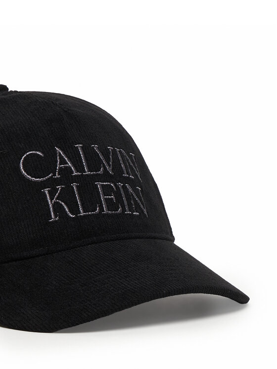 Calvin Klein Calvin Klein Czapka z daszkiem Corduroy Graphic 5 Panel Cap LV04D5064G Czarny