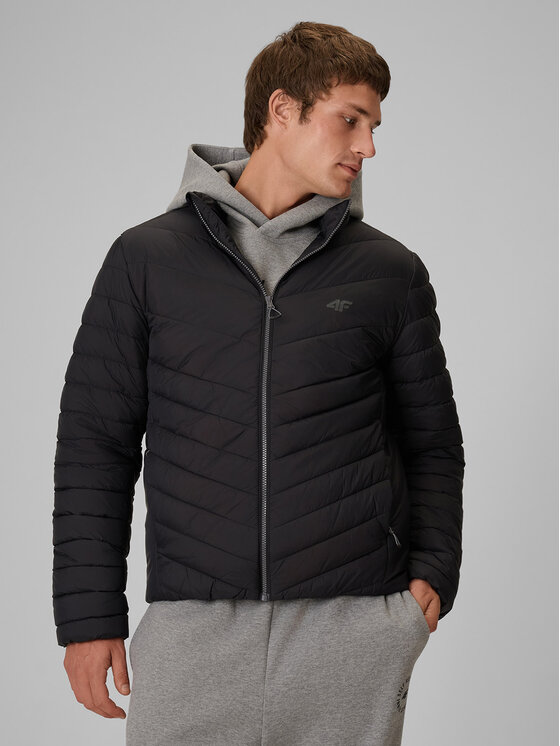 4F 4F Kurtka puchowa BASIC+ Czarny Regular Fit
