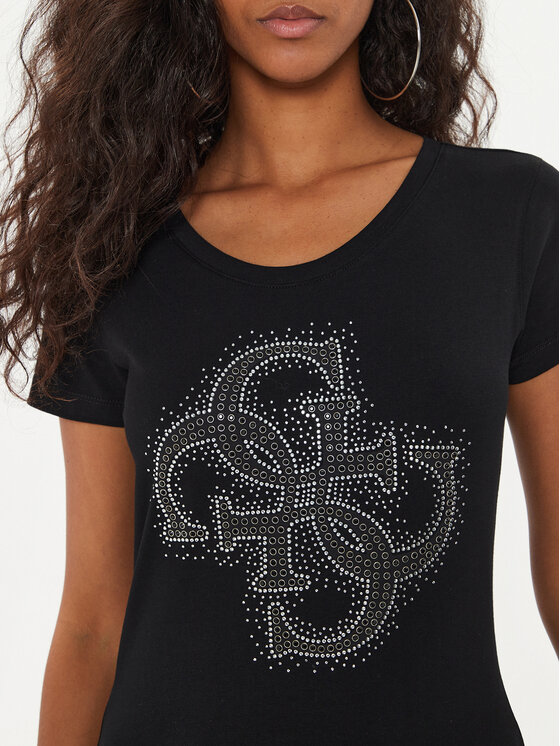 Guess Guess Marškinėliai W4YI37 J1314 Juoda Regular Fit