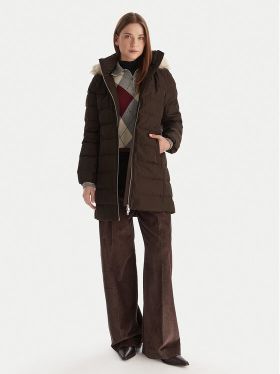 Tommy Hilfiger Tommy Hilfiger Vatovaná bunda WW0WW47540 Hnedá Slim Fit