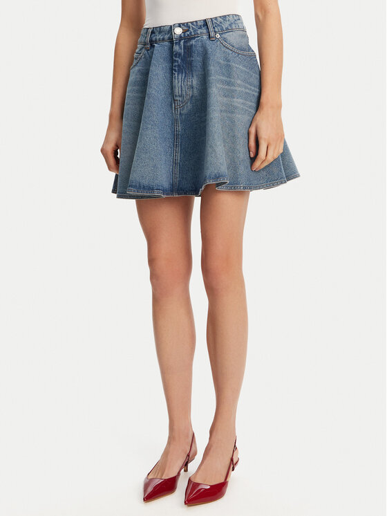 AMI PARIS Spódnica jeansowa FSK038.DE0046 Granatowy Regular Fit