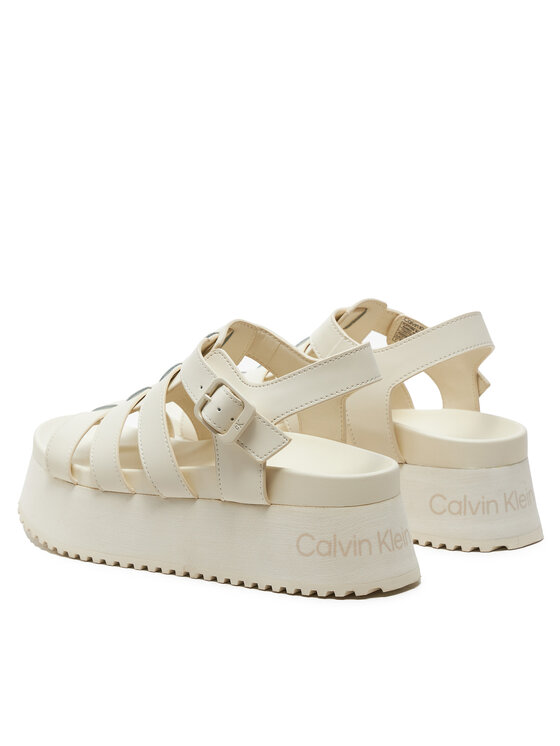 Calvin Klein Jeans Calvin Klein Jeans Sandalen Platform Buckle Rubber Mg Mtl YW0YW01513 Écru