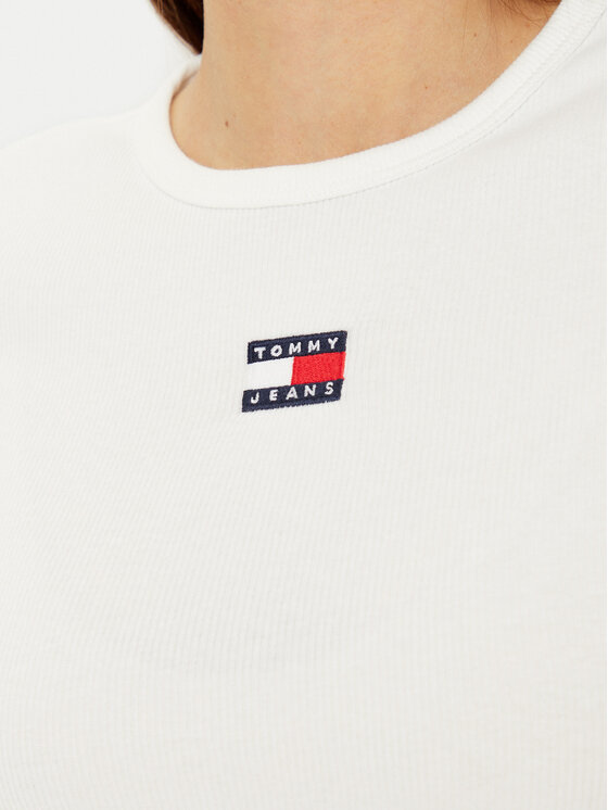 Tommy Jeans Tommy Jeans Bluzka DW0DW20178 Biały Slim Fit