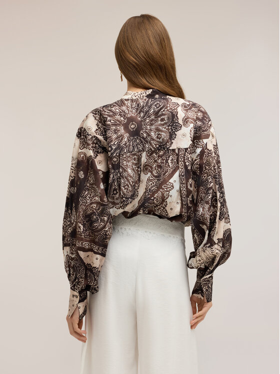 Motivi Motivi Blusa 20046000031N0Z2 Marrone Over Fit