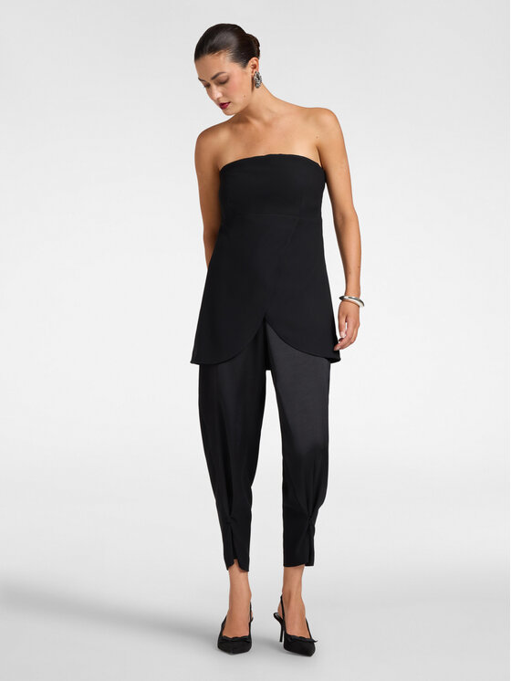 Elena Mirò Elena Mirò Pantaloni di tessuto P084P000634N033 Nero Baggy Fit