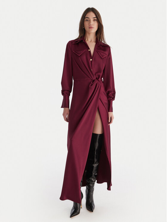 Babylon Babylon Sukienka wieczorowa ED0764 Bordowy Regular Fit