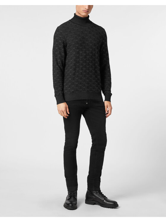 PHILIPP PLEIN PHILIPP PLEIN S dlouhým rukávem 11485 Černá Regular Fit