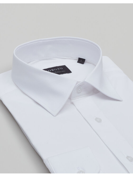 Borgio Borgio Koszula mortara 00643 Biały Slim Fit