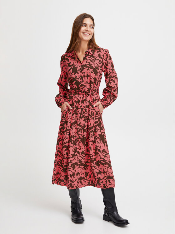 Fransa Fransa Sukienka koszulowa 20612464 Różowy Regular Fit