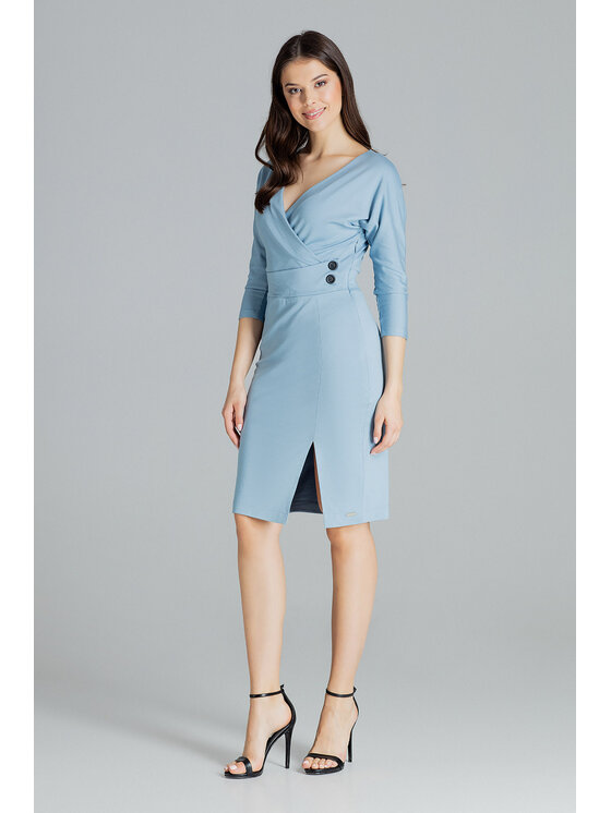 Lenitif Lenitif Vestito L086 Blu Regular Fit