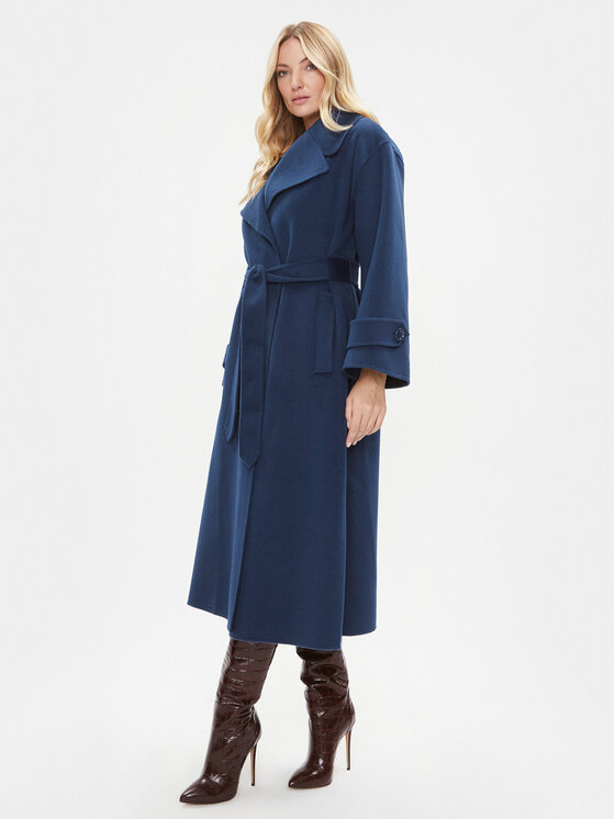 Luisa Spagnoli Luisa Spagnoli Vlněný kabát Sballo 540243 Tmavomodrá Regular Fit