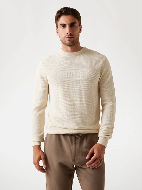 Guess Guess Sweter 175671 Beżowy Classic Fit