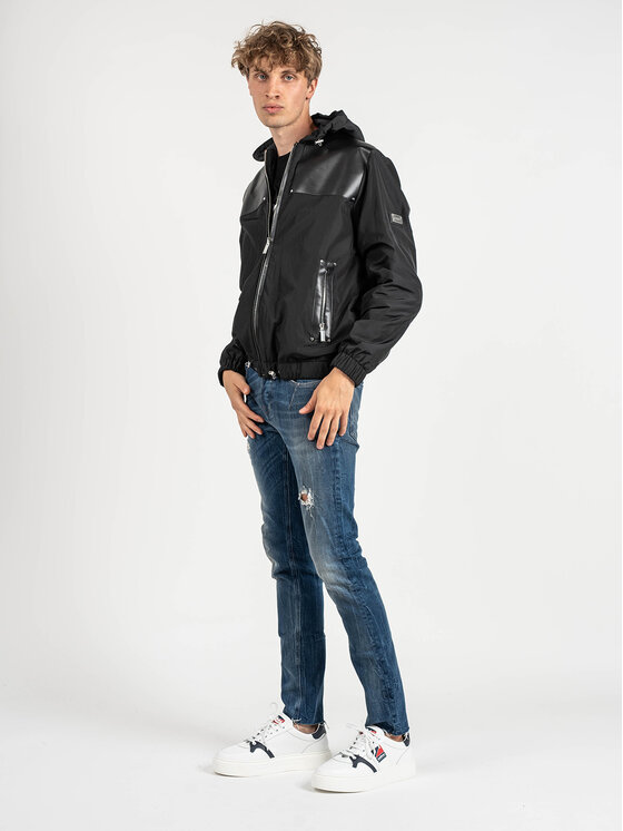 Les Hommes Les Hommes Μπουφάν μεταβατικό LLO311-250L | Windbreaker Jacket Μαύρο Regular Fit