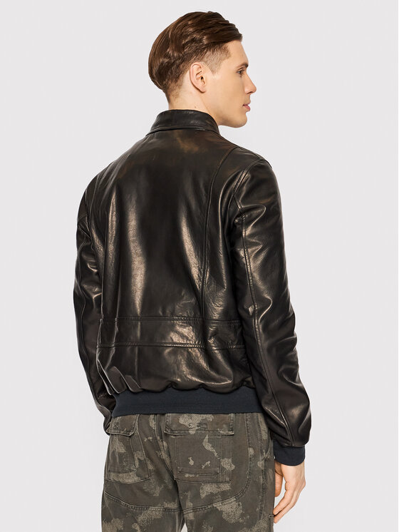 Aeronautica Militare Veste en cuir 221PN50181994 Noir Regular Fit | Modivo.fr