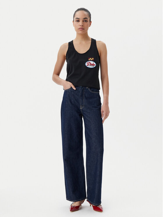 PINKO PINKO Marškinėliai Noel 105269 A2ME Juoda Regular Fit