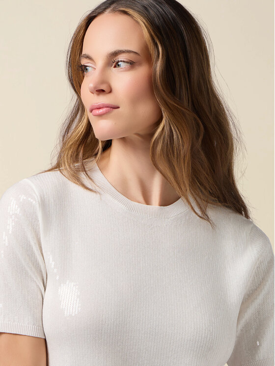 Oltre Oltre Maglione M520J005292N011 Bianco Regular Fit