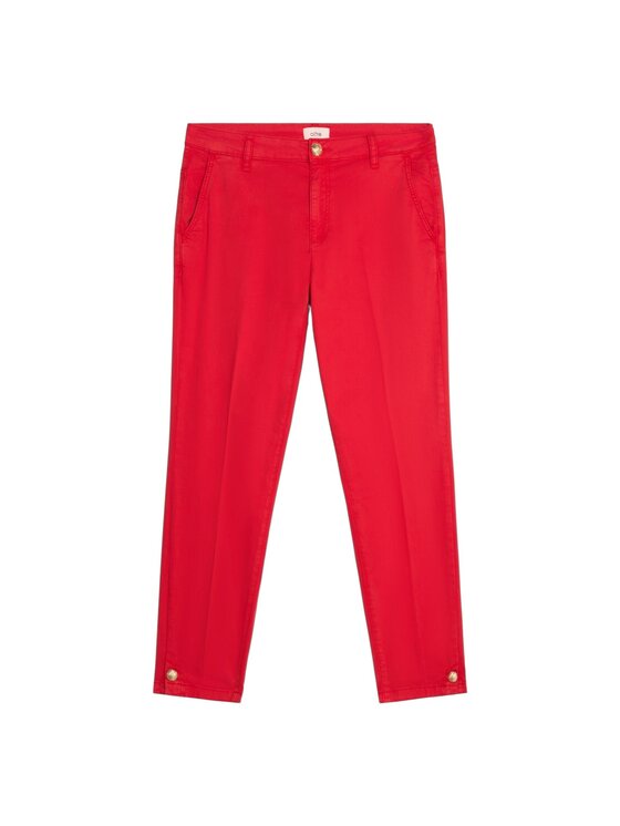 Oltre Oltre Pantaloni di tessuto P712R108595N016 Rosso Regular Fit