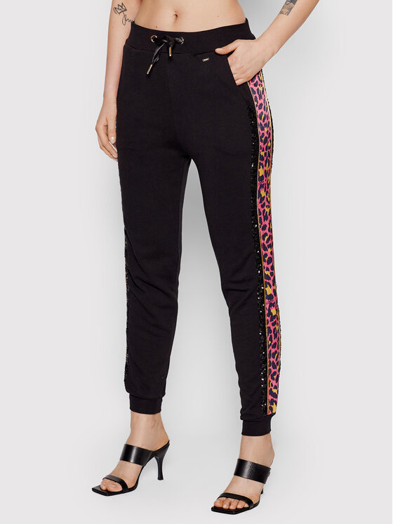 Fracomina Pantaloni trening FR22SV2002F43001 Negru Regular Fit