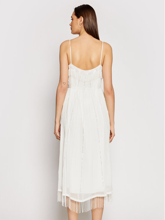 TWINSET TWINSET Коктейлна рокля 211TT2620 Бял Regular Fit