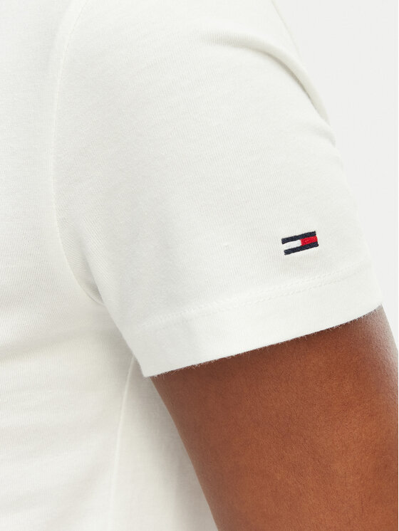 Tommy Jeans Tommy Jeans Marškinėliai Bubble Logo DW0DW22310 Kreminė Regular Fit