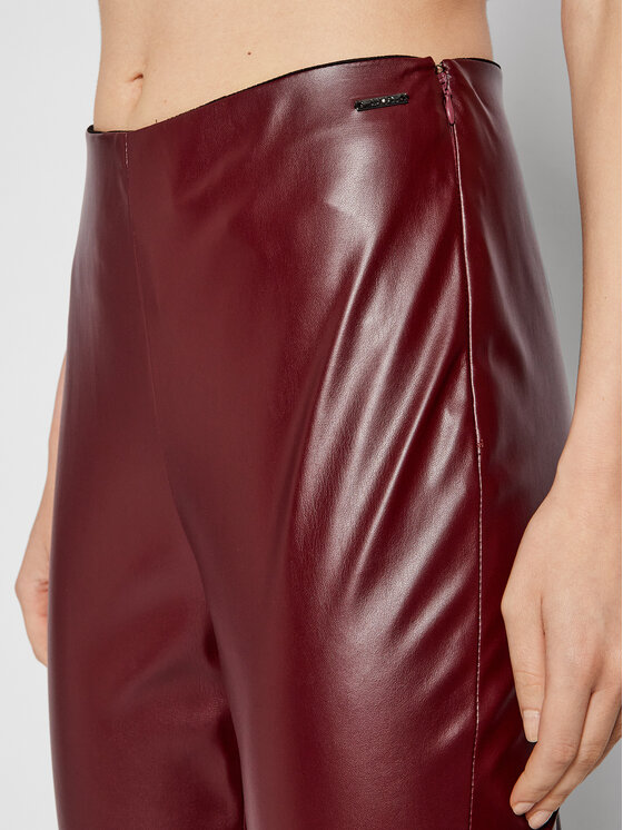 Pantaloni in similpelle WF1567 E0392 Bordeaux