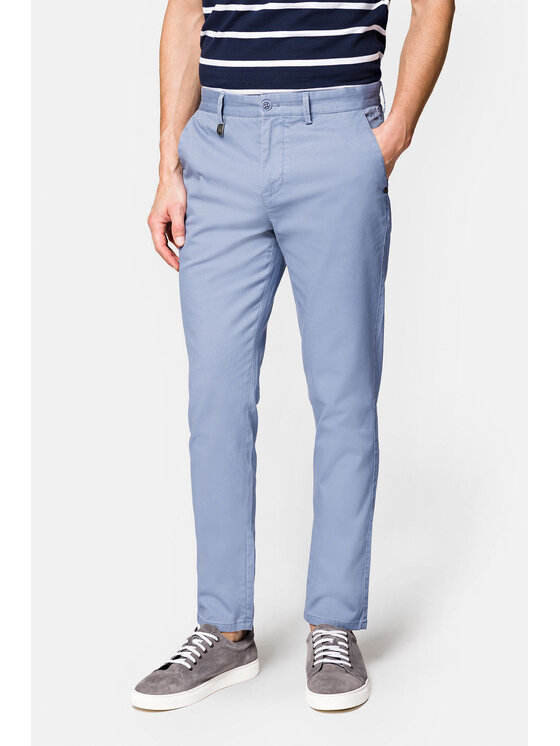 Lancerto Lancerto Spodnie materiałowe Monaco SP082123000005 Błękitny Slim Fit