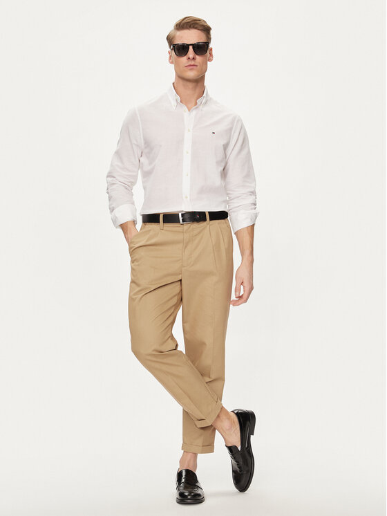 Tommy Hilfiger Tommy Hilfiger Cămașă MW0MW34632 Alb Slim Fit