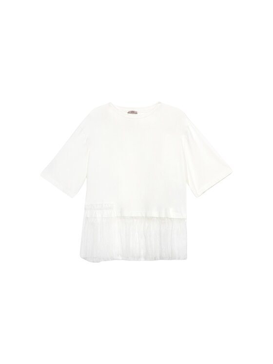 Oltre Oltre T-Shirt G395J004185N011 Biały Boxy Fit