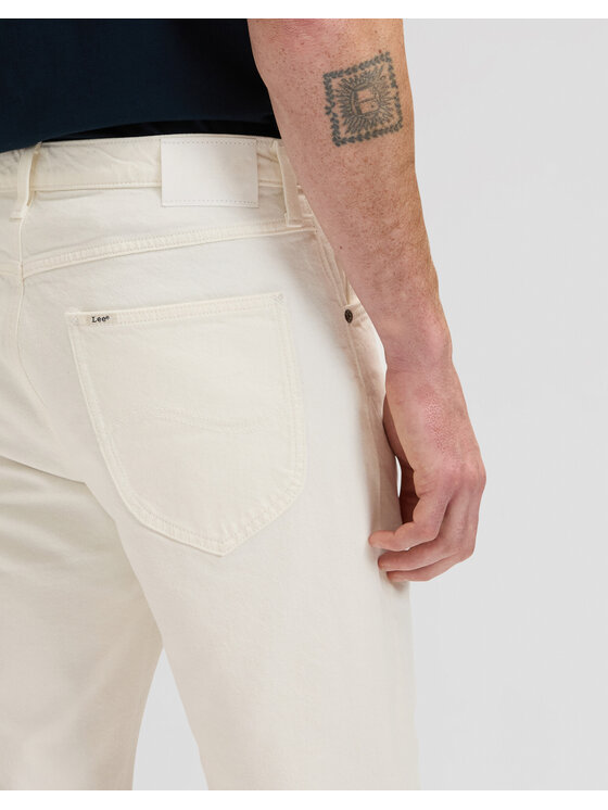 Lee Lee Szorty jeansowe 5 POCKET SHORT Biały Straight Leg