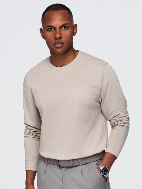 Ombre Ombre S dlouhým rukávem OM-LSBL-0142 Béžová Regular Fit