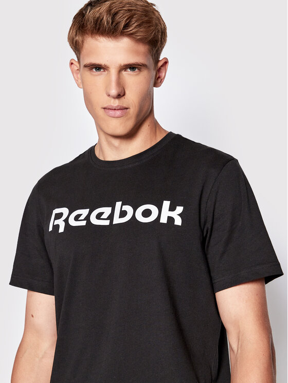Reebok Reebok Marškinėliai Classic Graphic Series Linear Logo GJ0136 Juoda Slim Fit